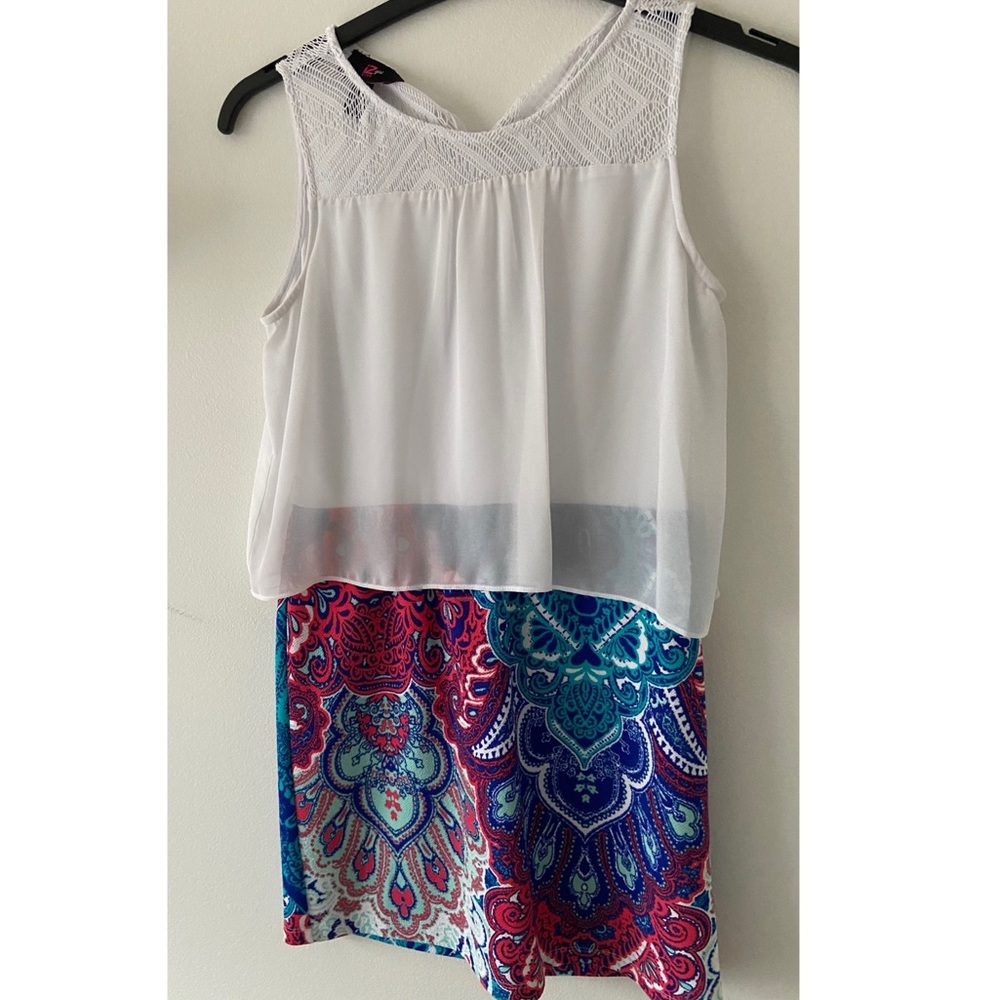 Colorful Dress with White Top